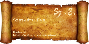 Szatmáry Éva névjegykártya